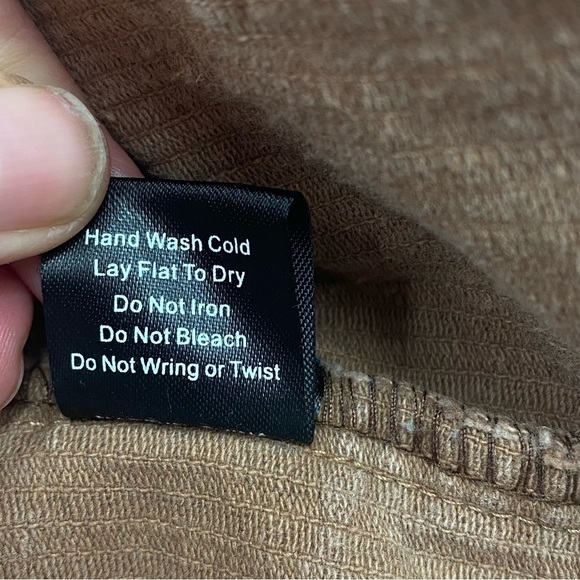 POL Brown Corduroy Distressed Jean Jacket Size M Raw Hem Oversized - Picture 8 of 12